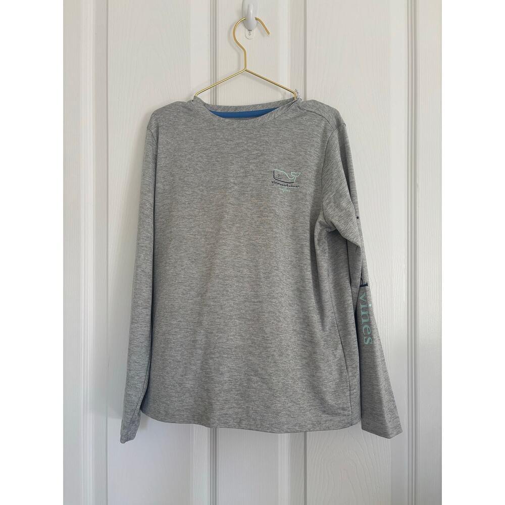NWT Vineyard Vines Performance Size 7 Kids Gray Shirt "Naples' FL